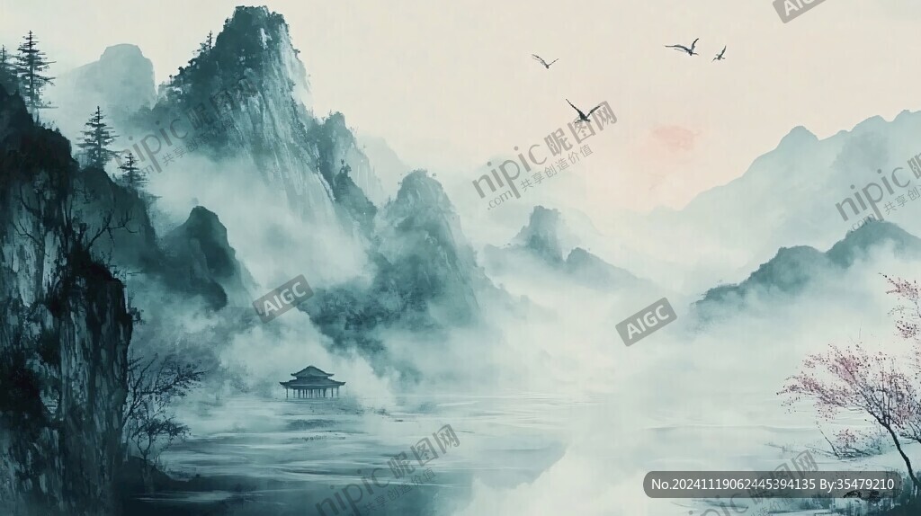 唯美意境山水画