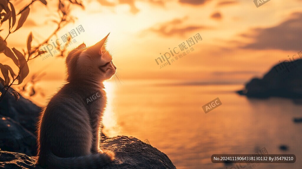 夕阳猫咪