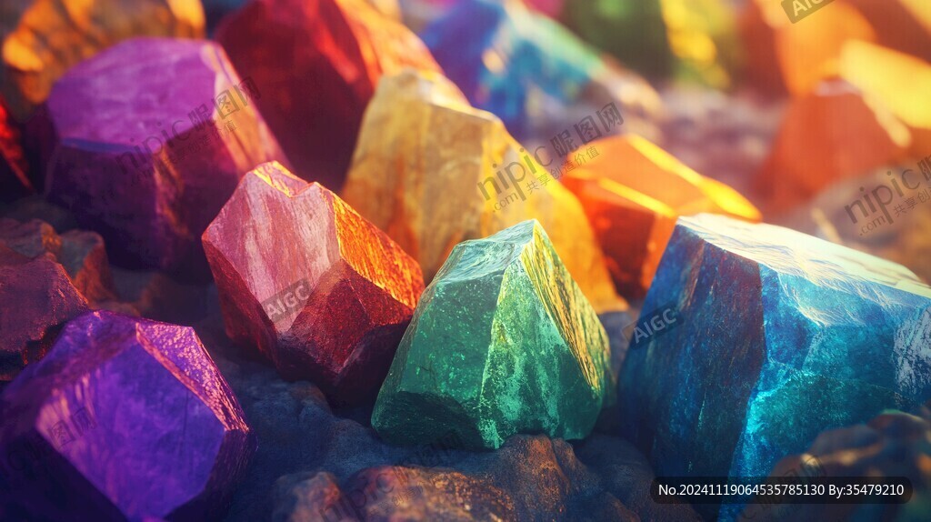 五颜六色的水晶石