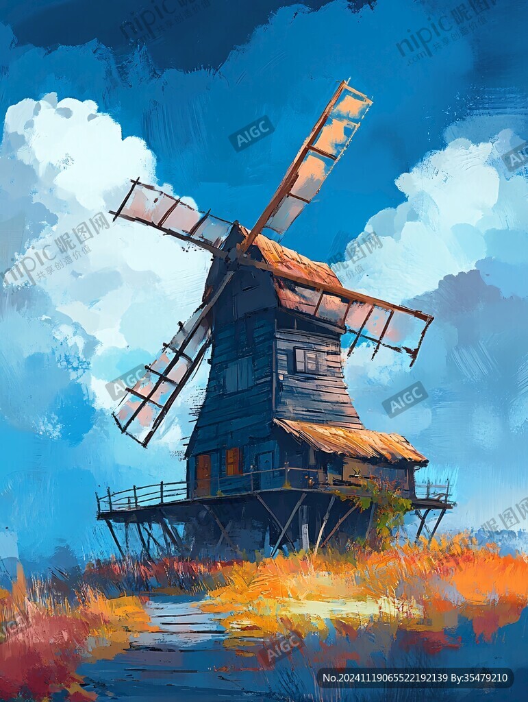 风车插画