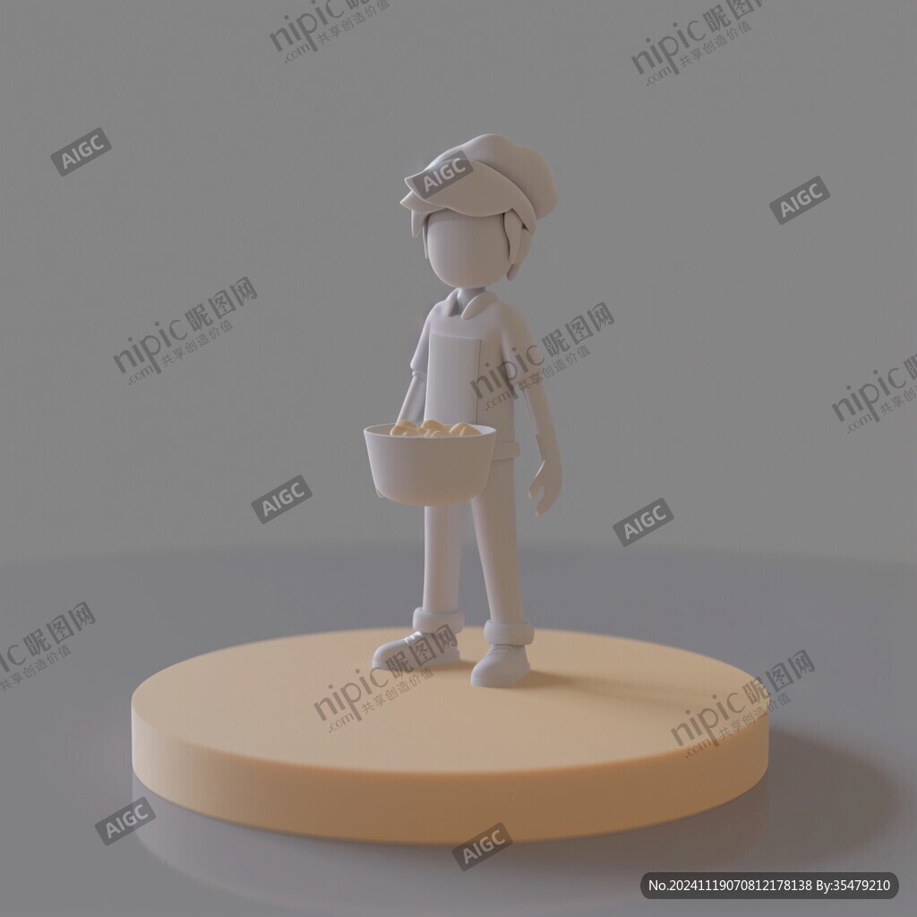卖豆浆的人物模型