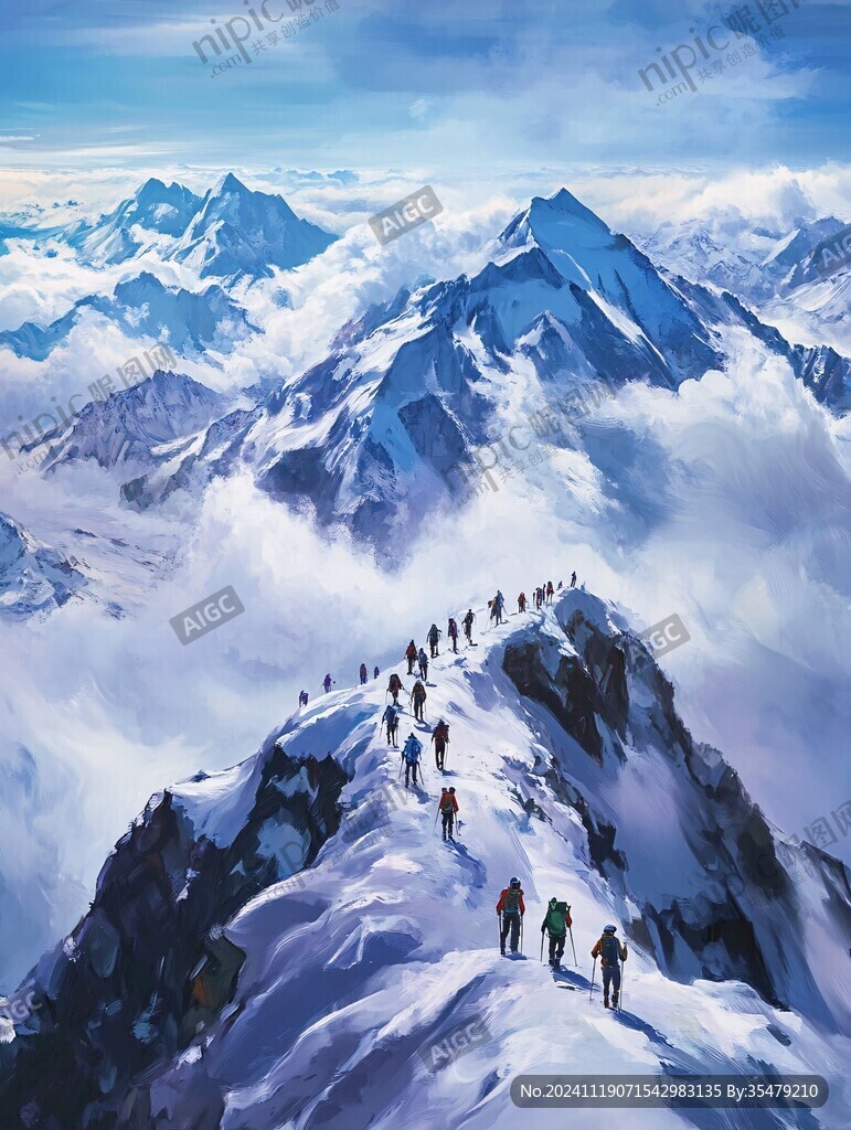 珠穆拉玛峰插画