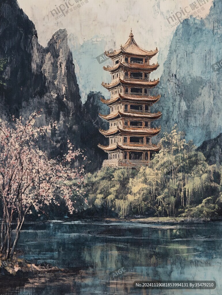 黄鹤楼油画