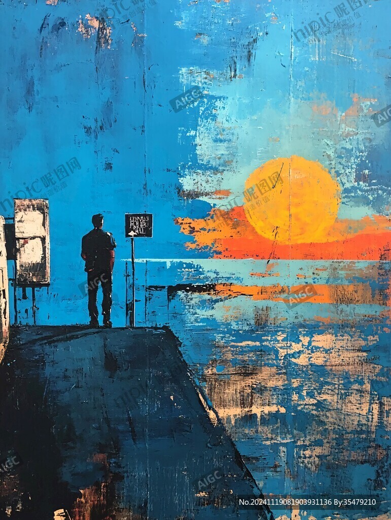 夜色油画