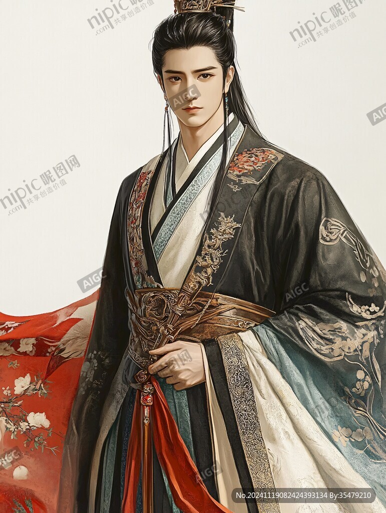 古风立绘美男插画图案