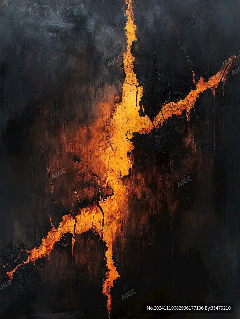 金光万丈抽象画