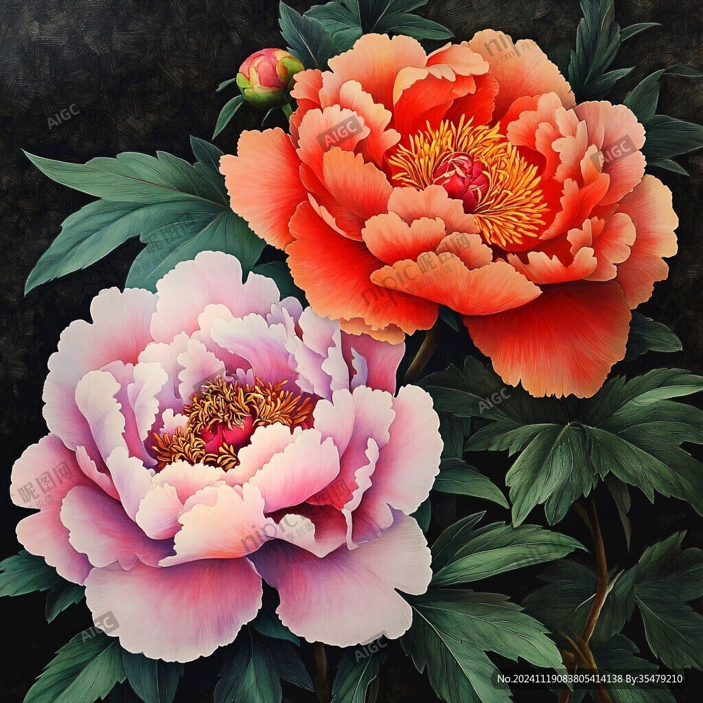 3d立体花卉牡丹