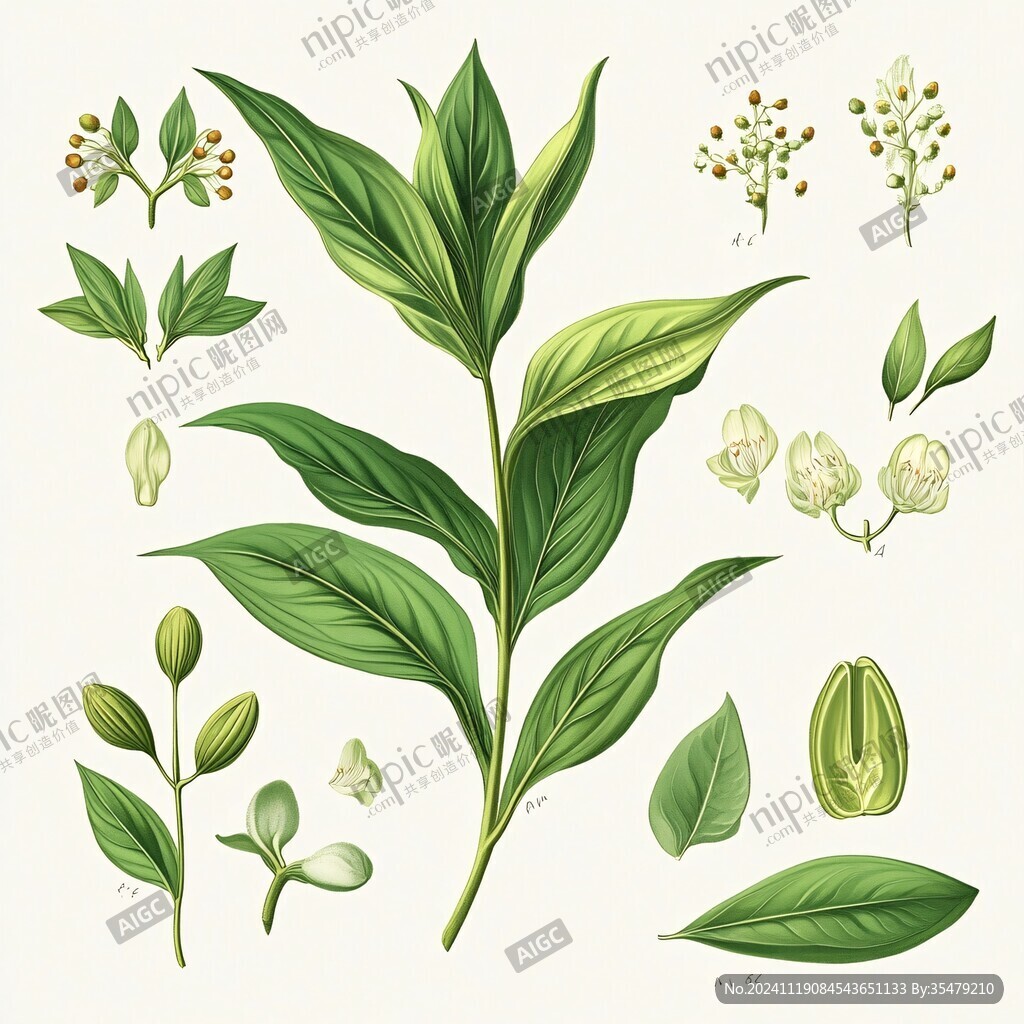 手绘中药植物插画