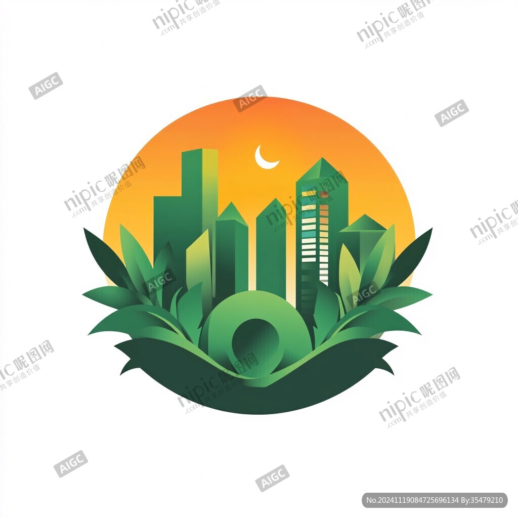 建筑城市绿化logo
