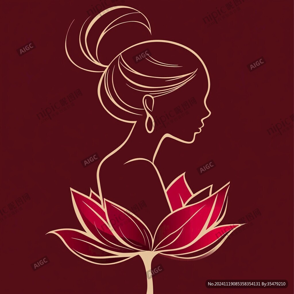 女性剪影女人花