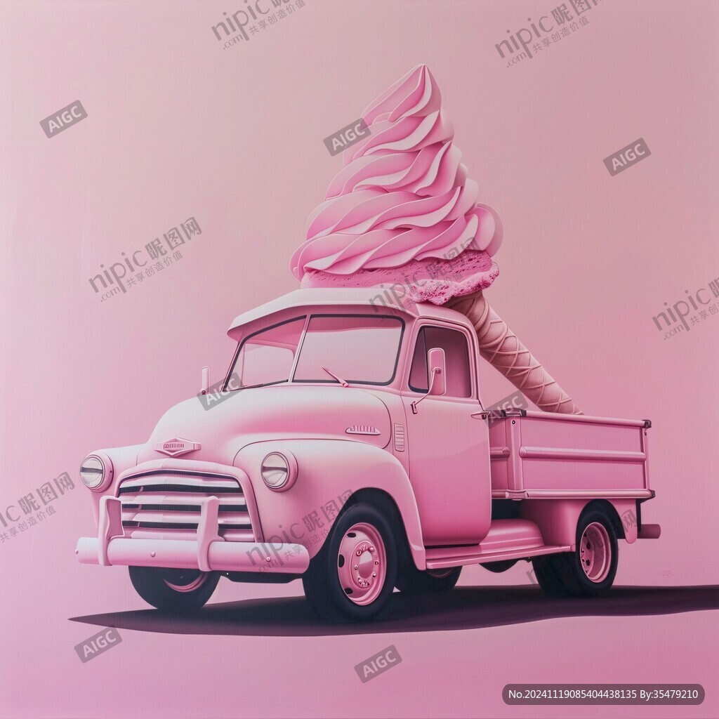 冰淇淋车插画