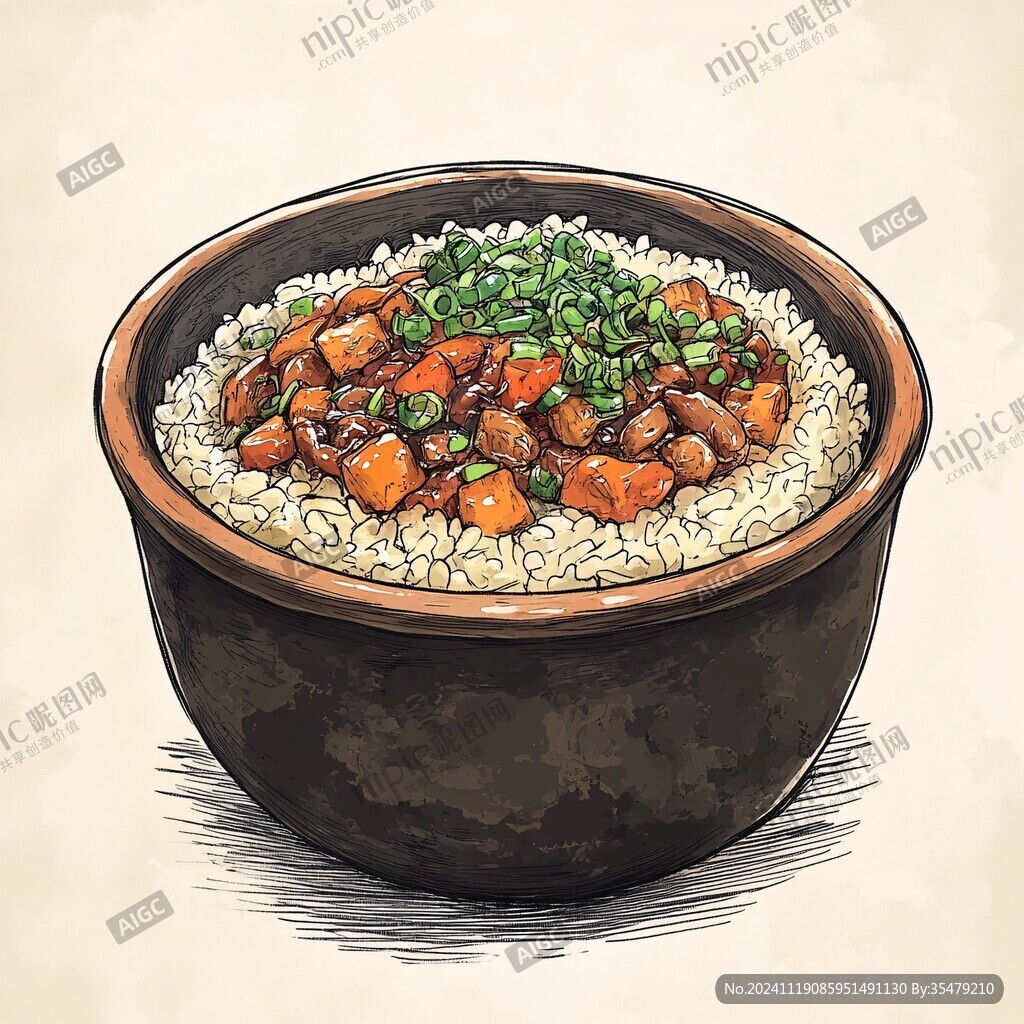 肥肠饭插画