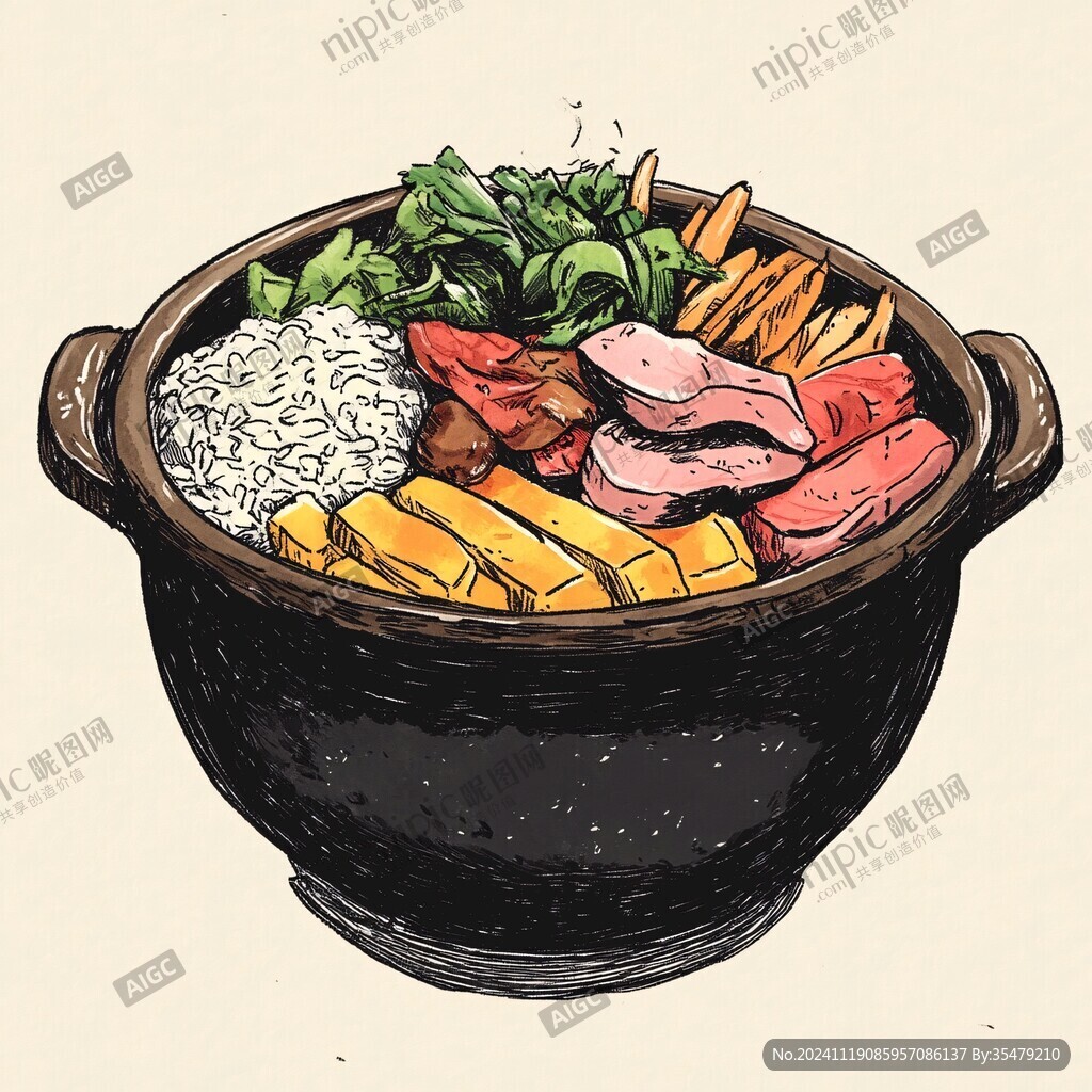 石锅饭插画