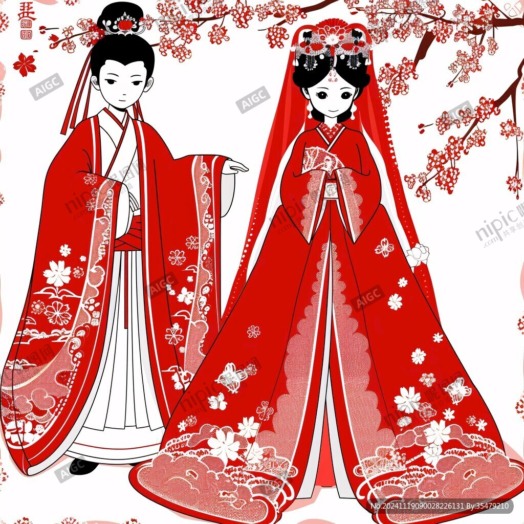 卡通古装新娘