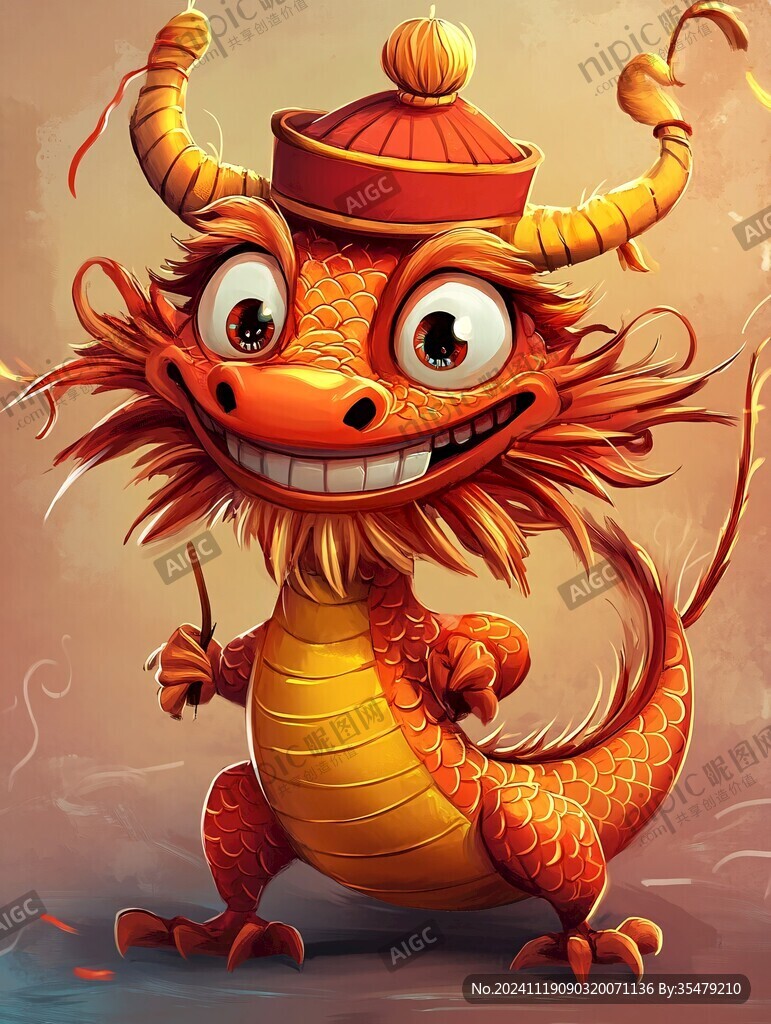 龙年卡通形象插画