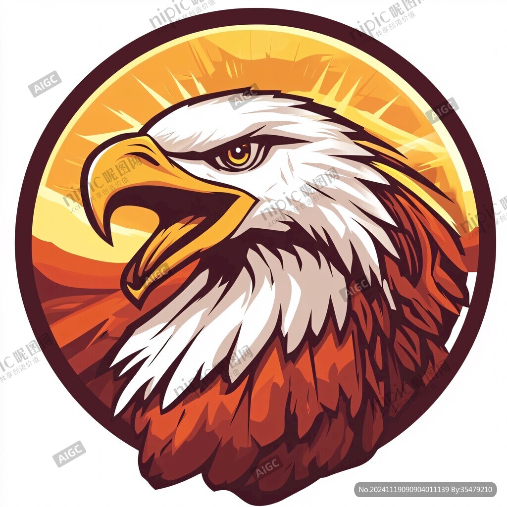 雄鹰装饰插画