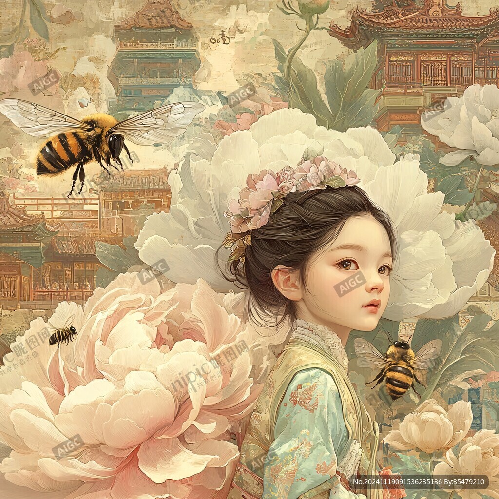 百花蜜插画