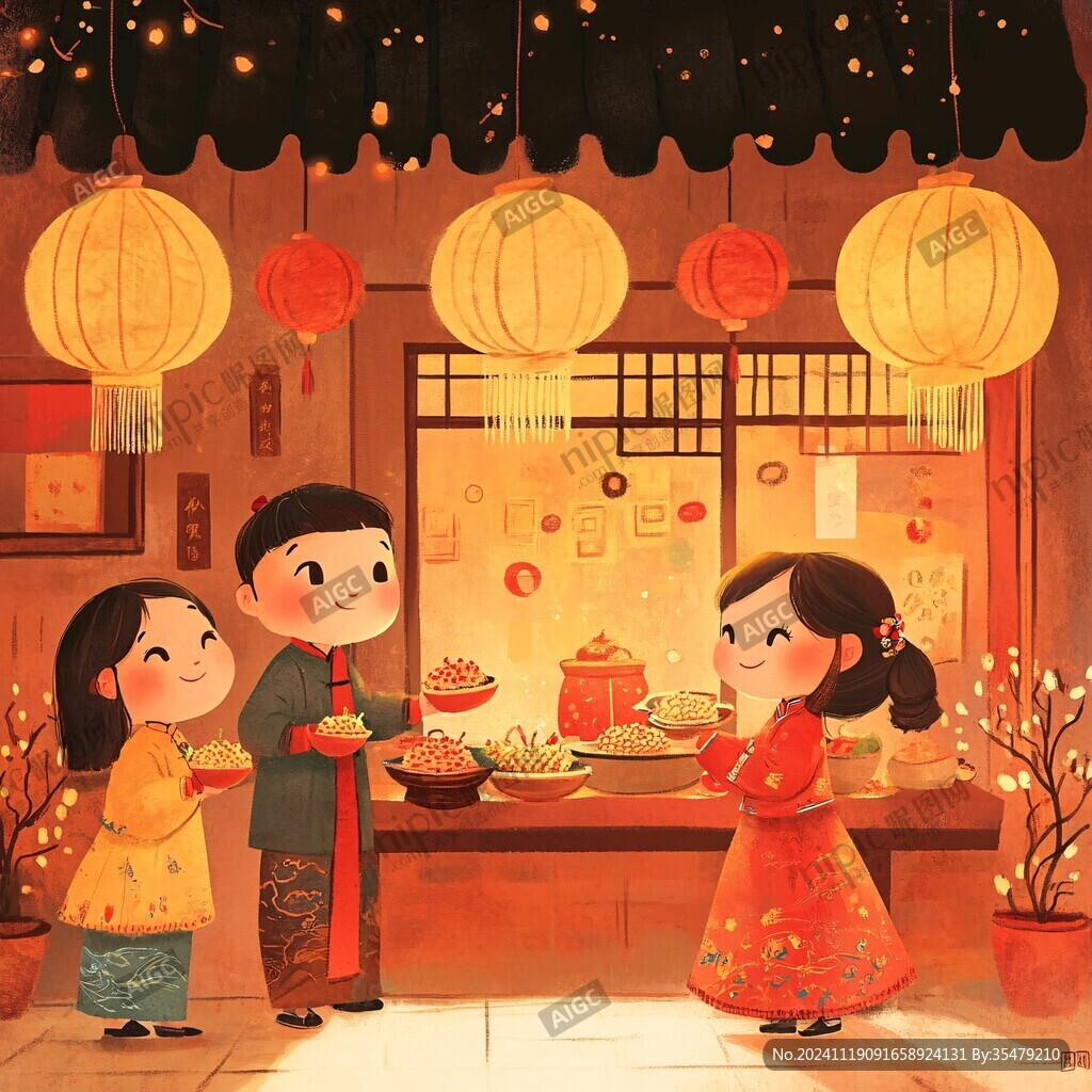 一家人春节团圆虎年