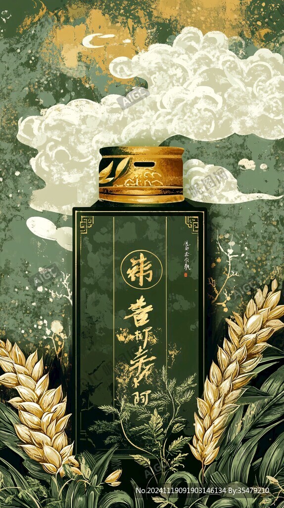 酱酒插画