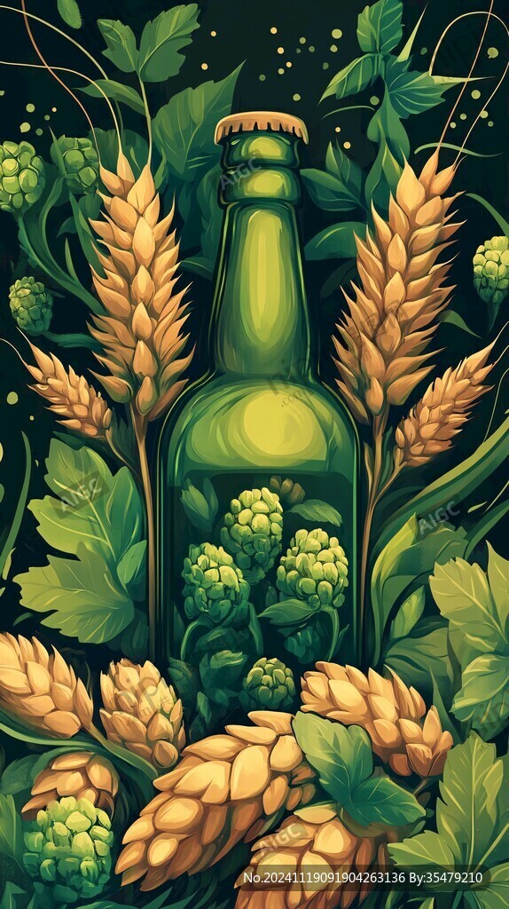 啤酒包装插画
