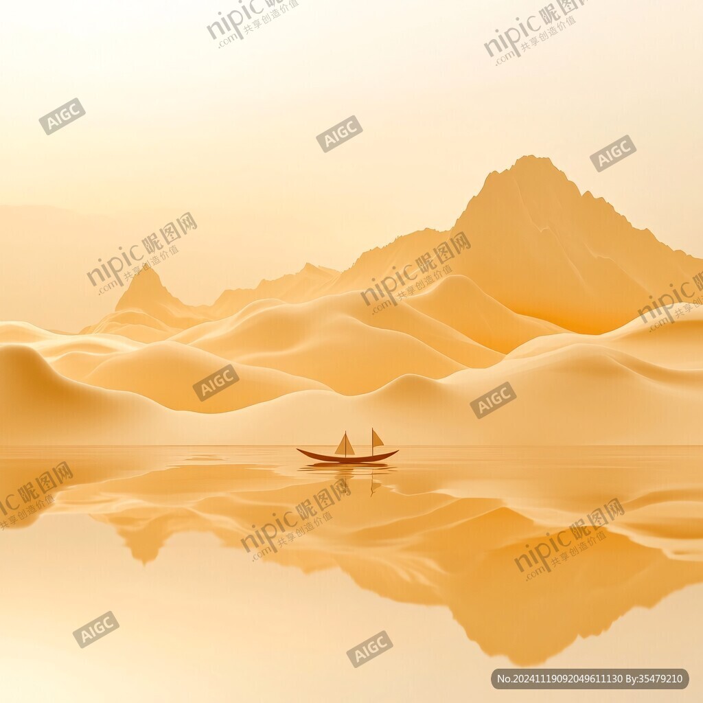 轻奢金色山水