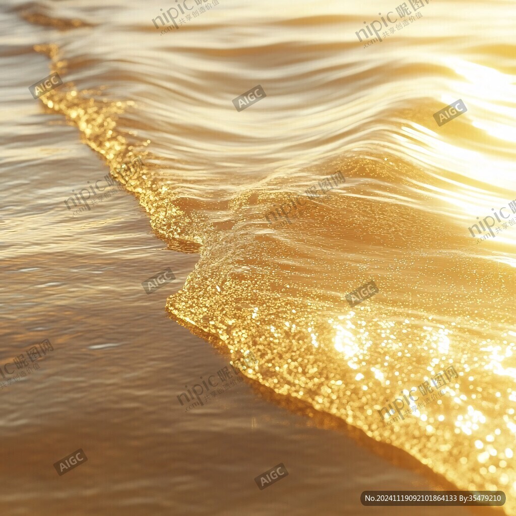 金光闪闪海面