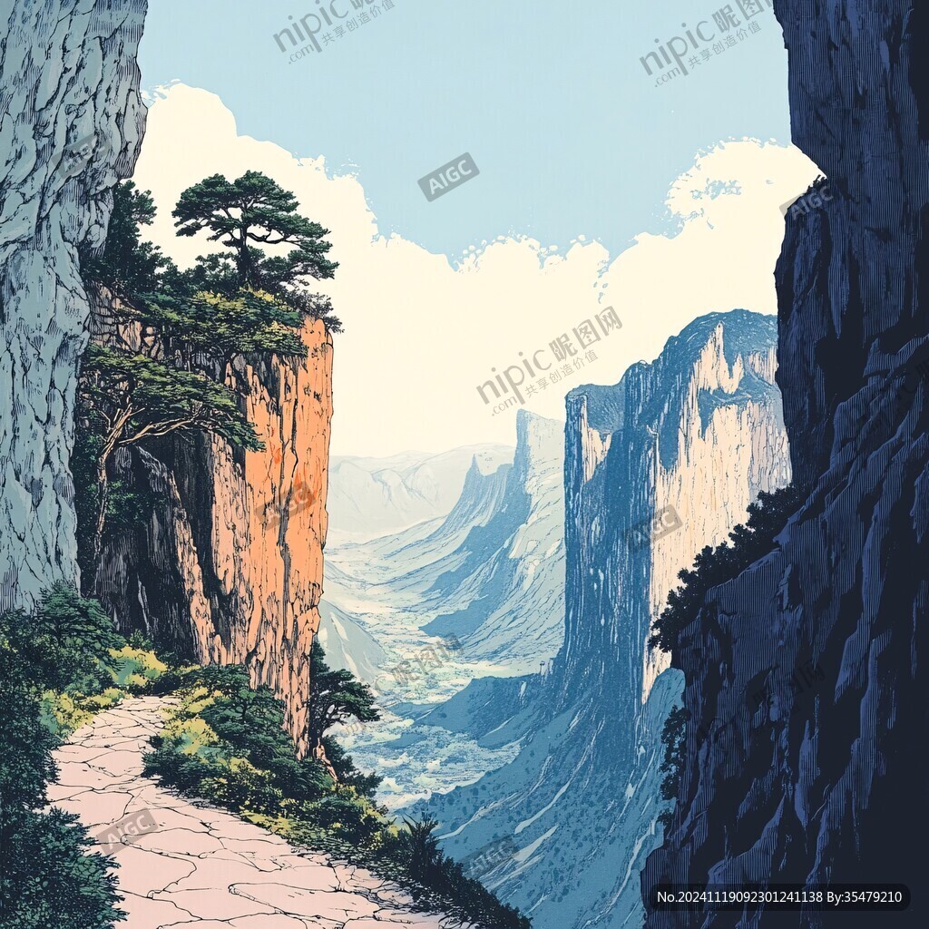 雁荡山插画