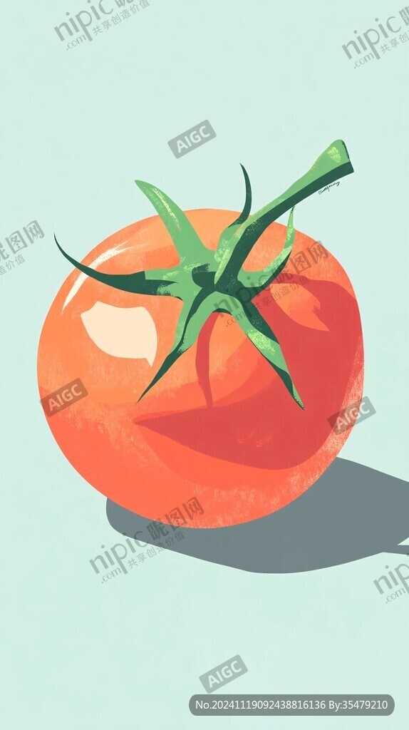 扁平西红柿插画