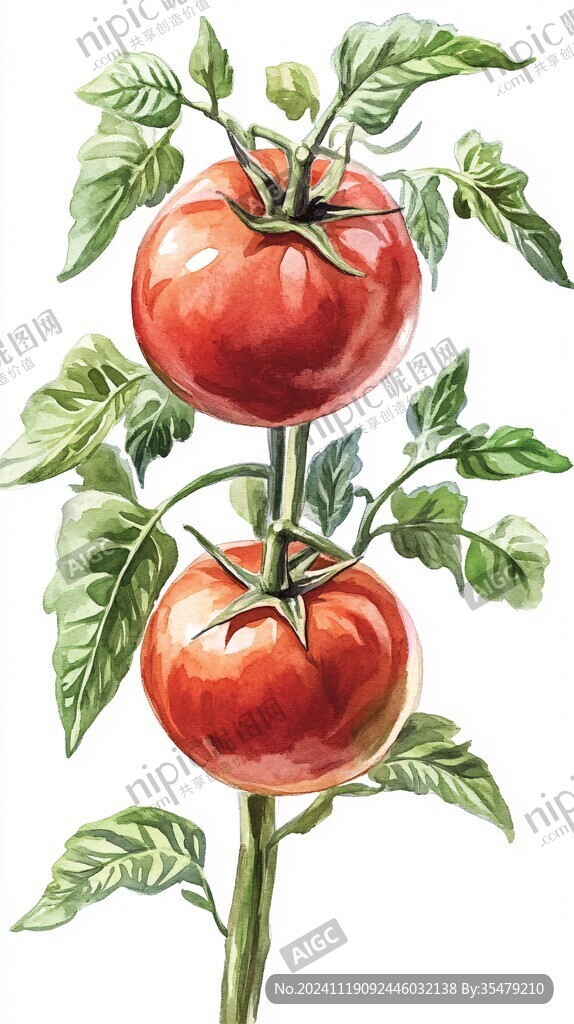 手绘西红柿插画