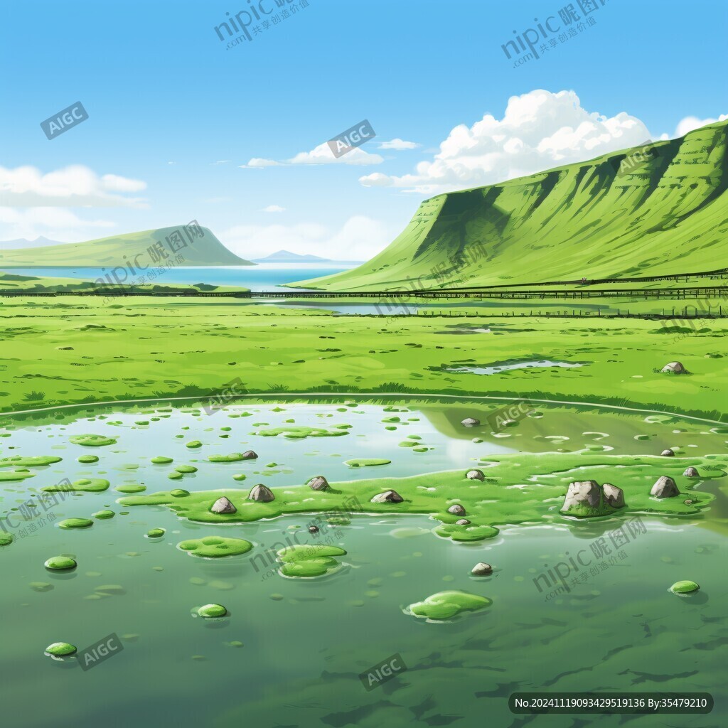 绿色山水风景