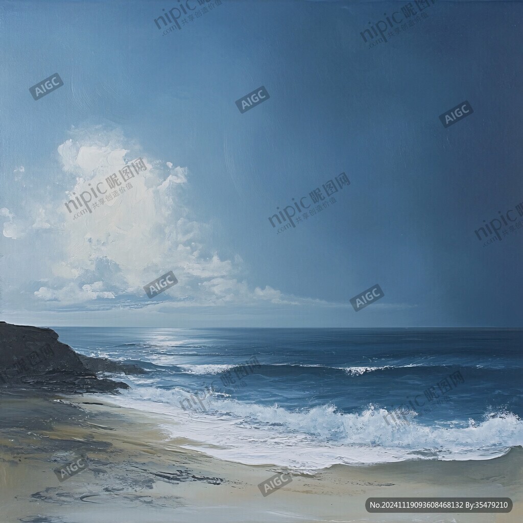 海天一色油画