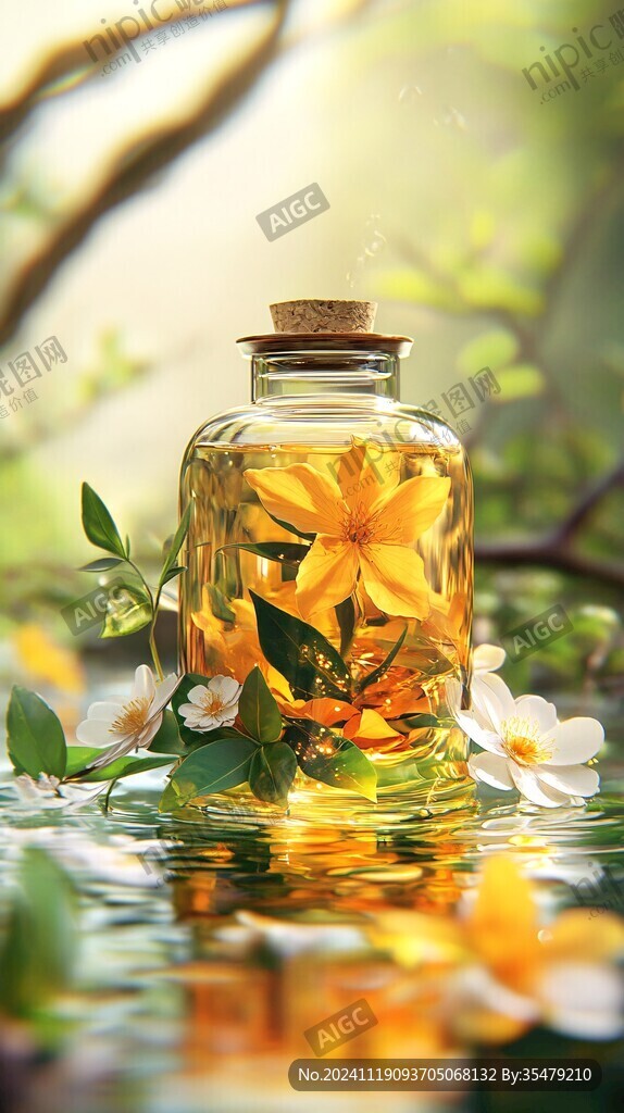 茶籽油插画