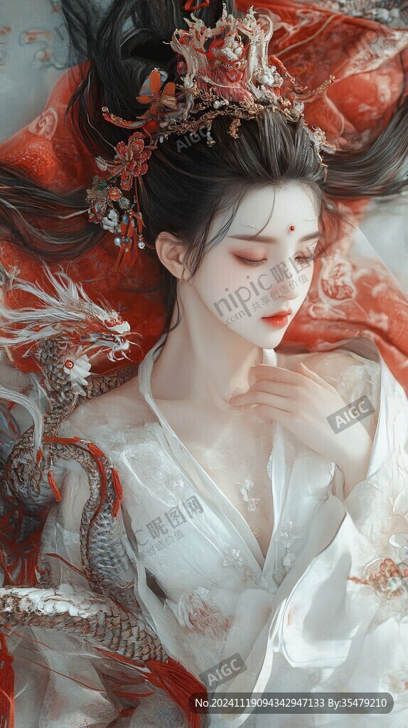红衣少女设计古风