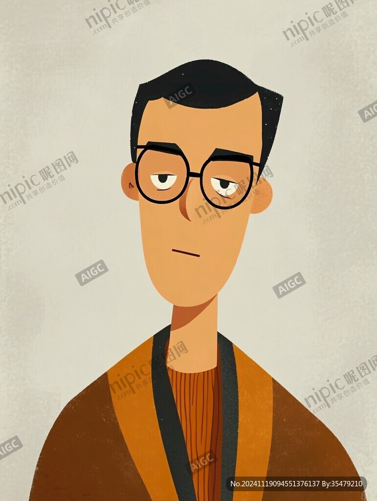 扁平头像插画