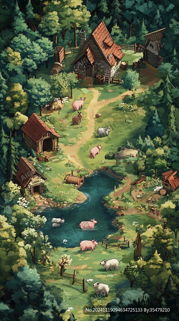 乡村场景插画
