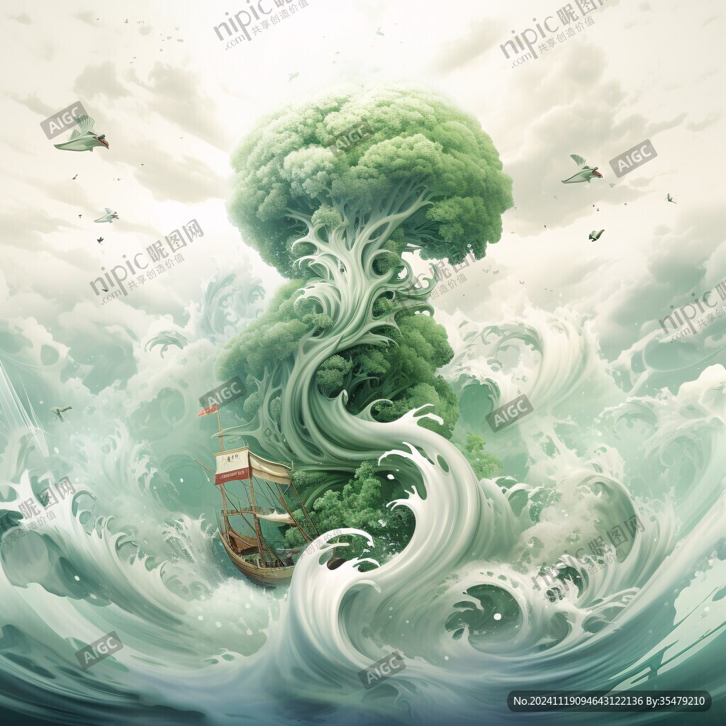 乘风破浪包装插画