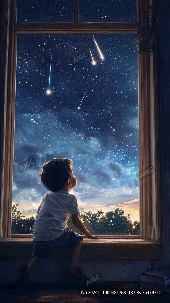 创意夜晚星点流星