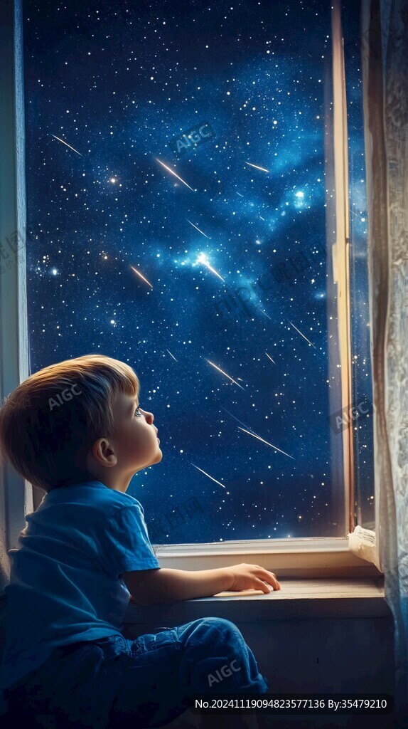 创意夜晚星点流星