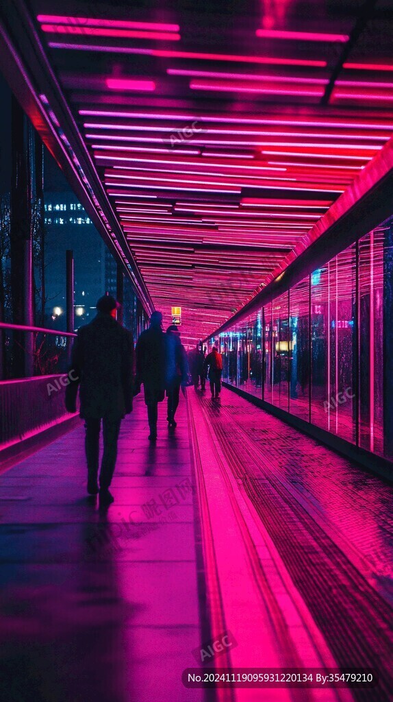 霓虹灯人行天桥