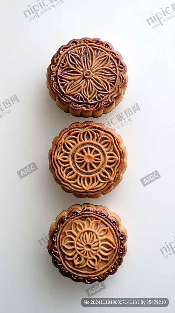 广式月饼月饼俯视