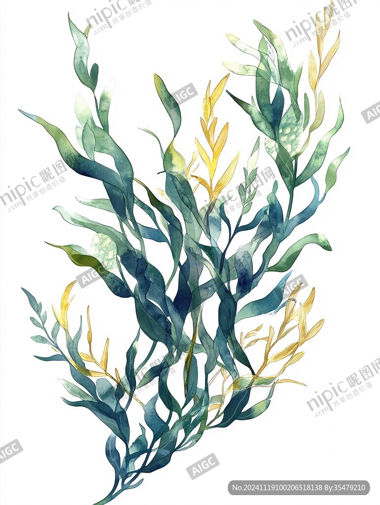 沉水植物插画