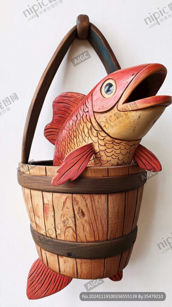 木桶鱼挂画