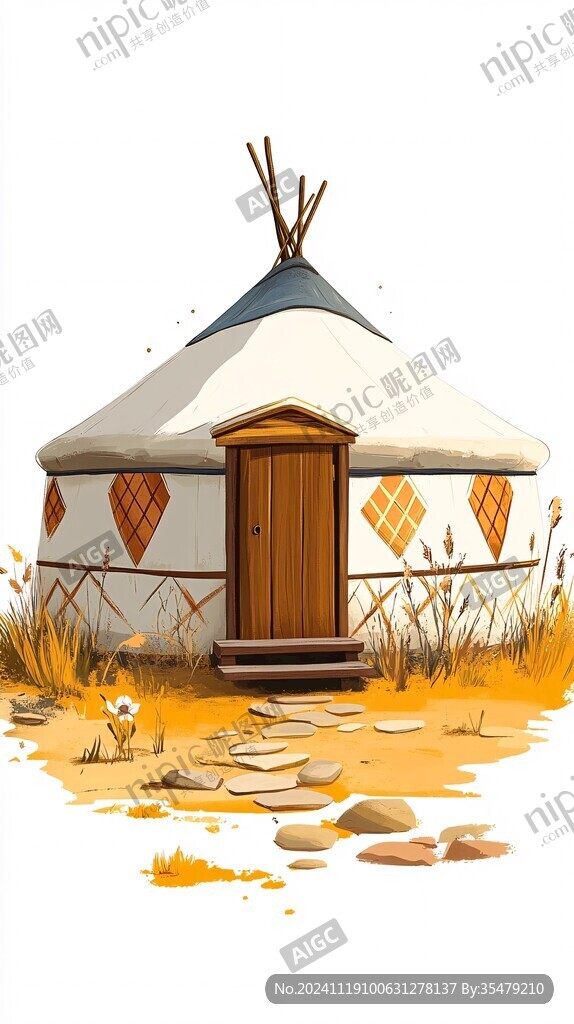 插画蒙古包