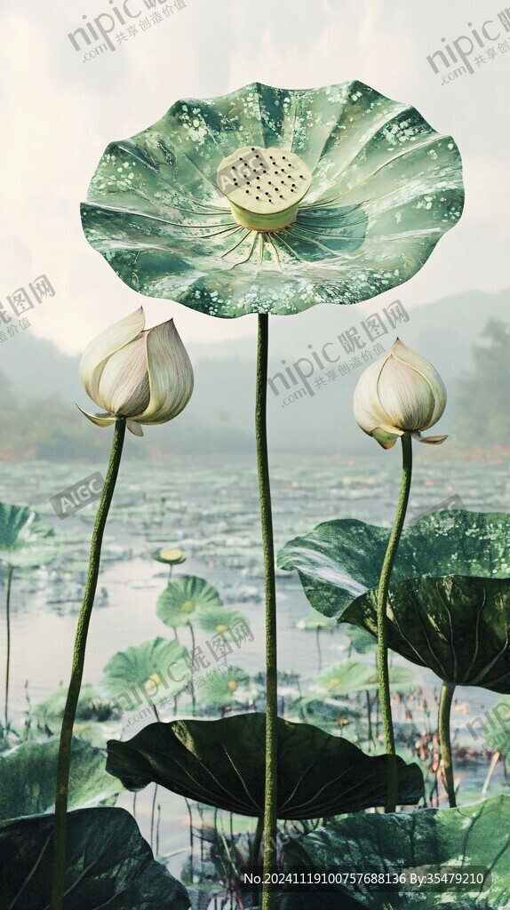 花蕊莲蓬花朵荷塘