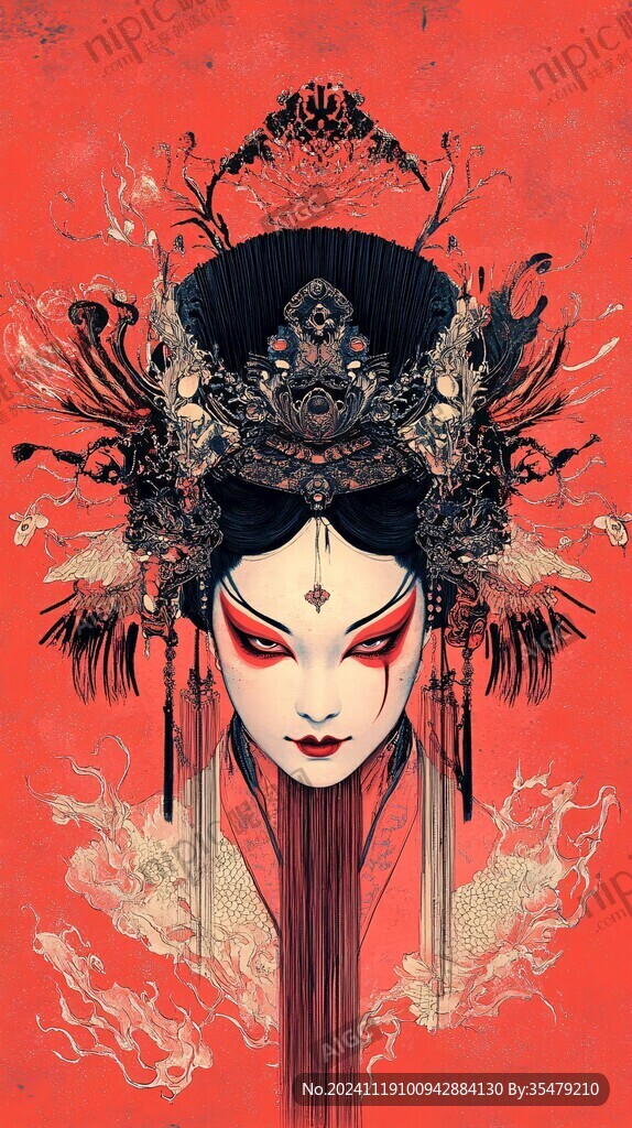 京剧花旦插画