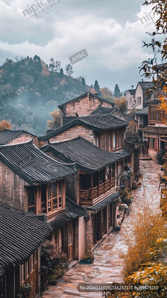 古镇秋色