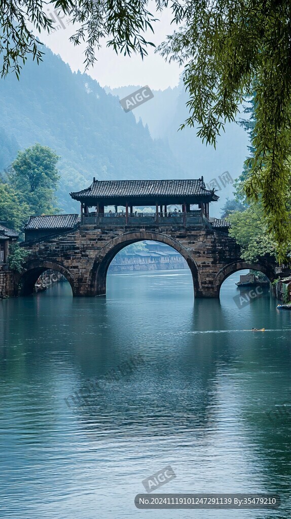 烟雨古桥