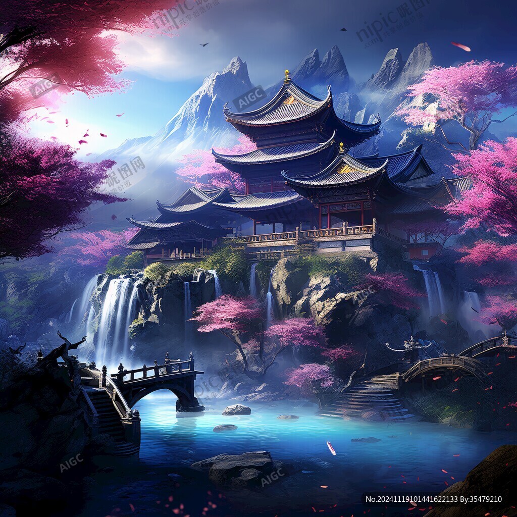 宫殿楼阁仙境仙人大殿