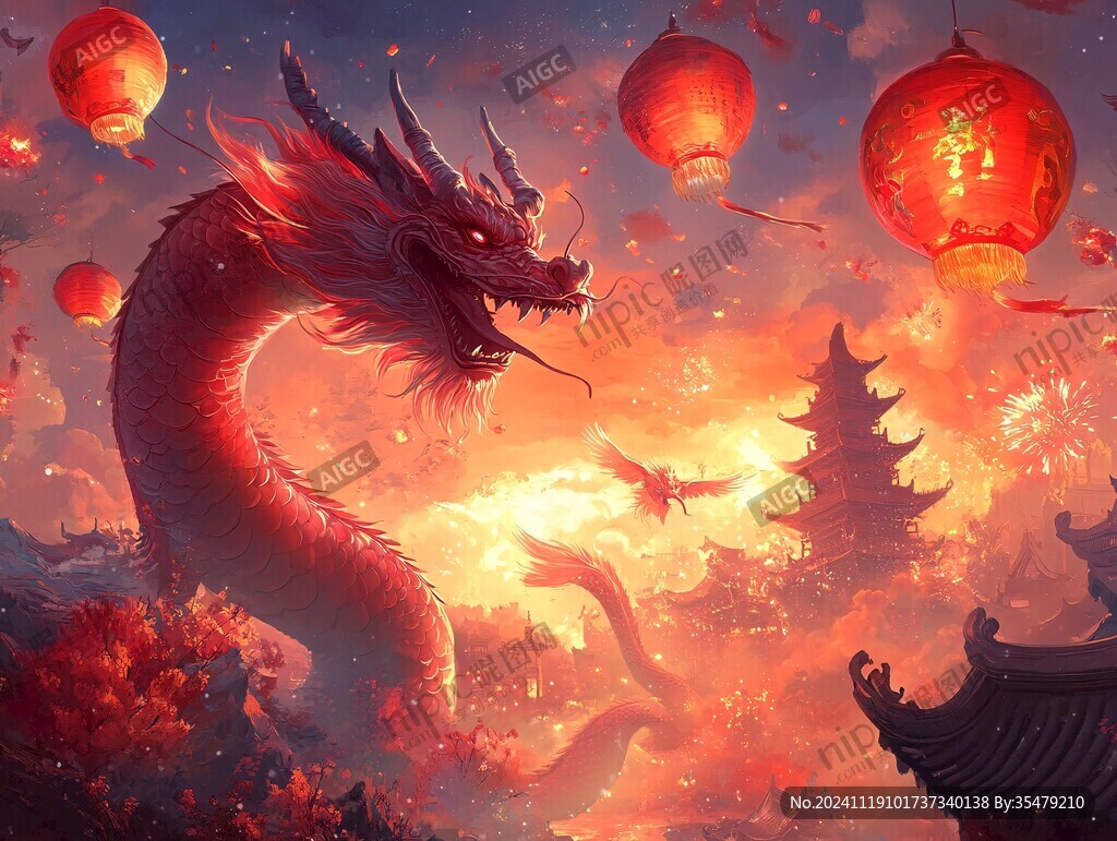 龙年横版插画