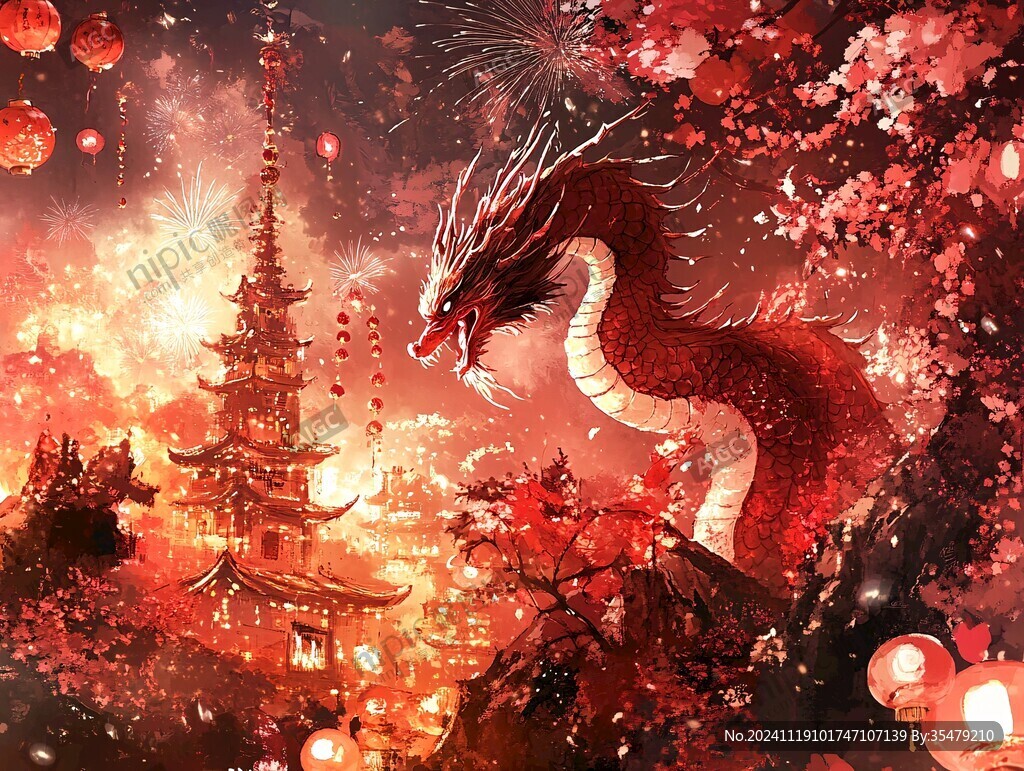 龙年横版插画
